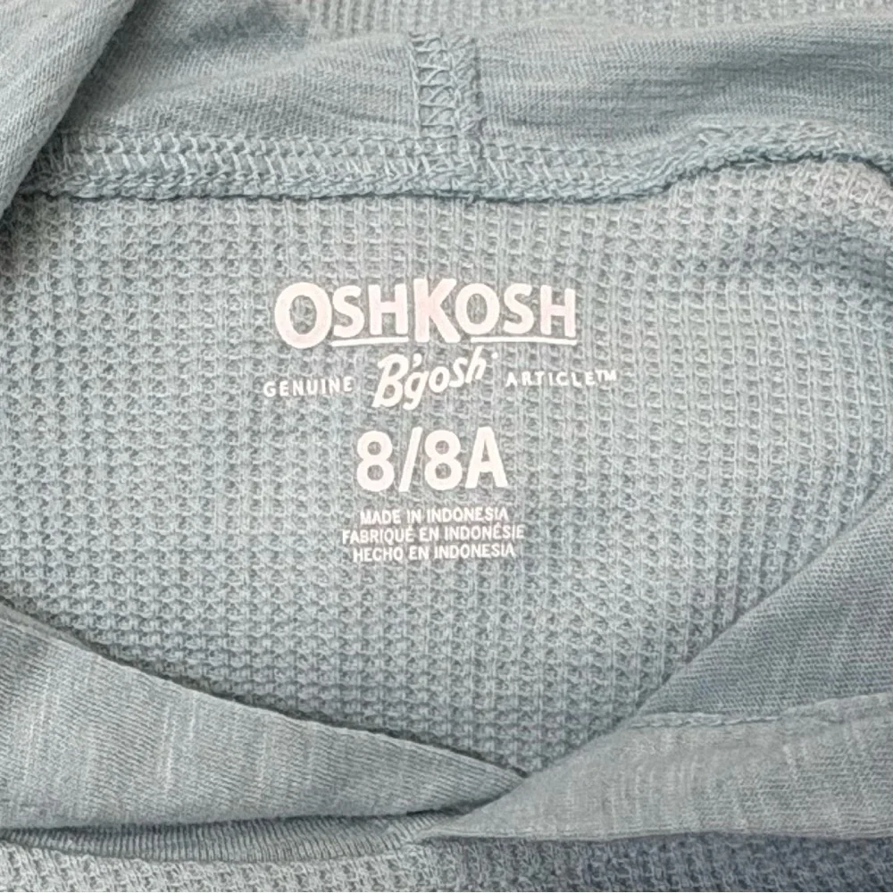 Oshkosh B'Gosh Kid’s Thermal Hoodie Long Sleeve Shirt Size 8 NWT